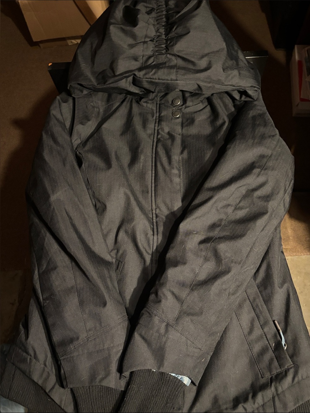 Women's Black Hooded Ski Jacket - Insulated Snow Coat